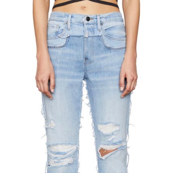 NWT Frame Layered Look Distressed Denim - Picture 2 of 9